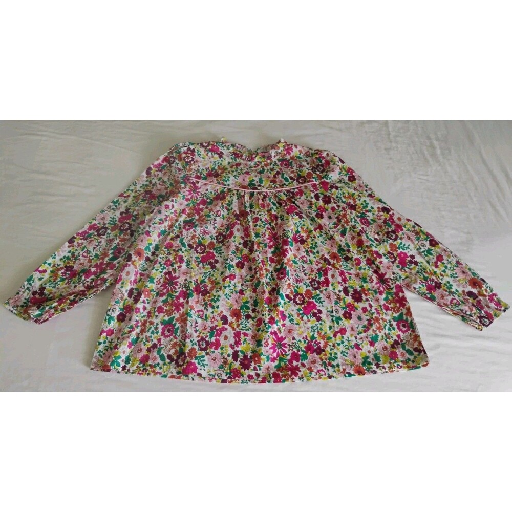 Bisby Girls Mccall Top Shirt Ruffled Magenta Floral Back To School 14 NWOT